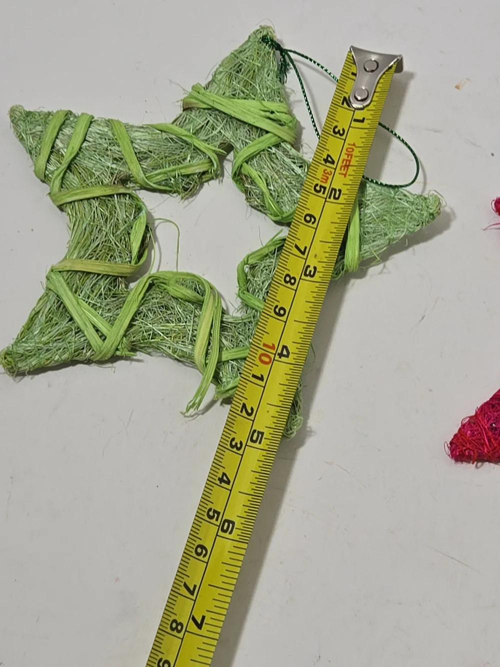 Handcrafted Star Hanging Ornaments - Lime Green & Fuchsia